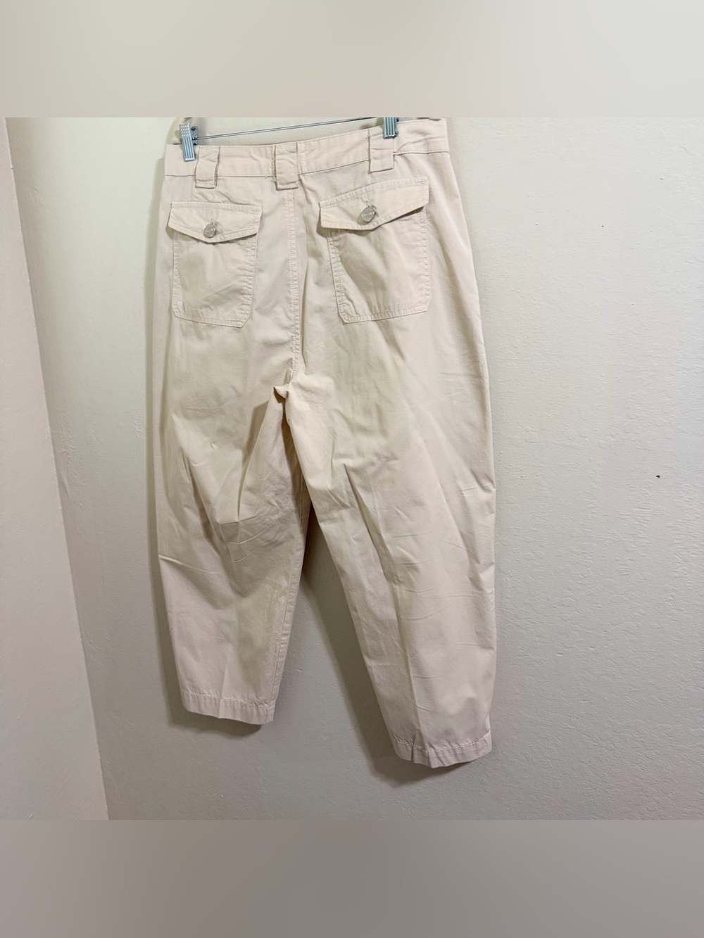 FRAME Fluid Twill Pleated Pants Size 30 NWT Off White Cream Barrel Cotton $280 - Picture 12 of 13